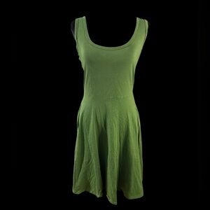 FENSACE Women’s Olive Green Scoop-Neck Mini Dress